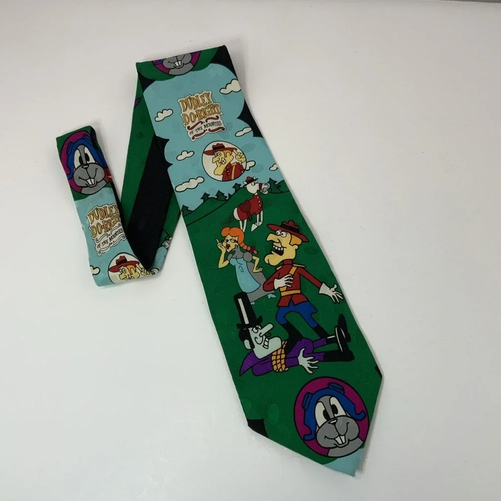 Bolero 1993 Silk Dudley-Do-Right - Rocky and Bullwinkle and Friends Neck Tie